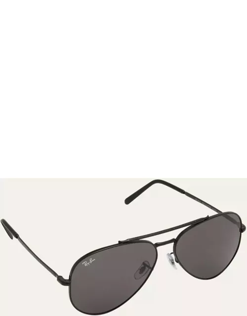 Monochrome Metal & Crystal Aviator Sunglasse