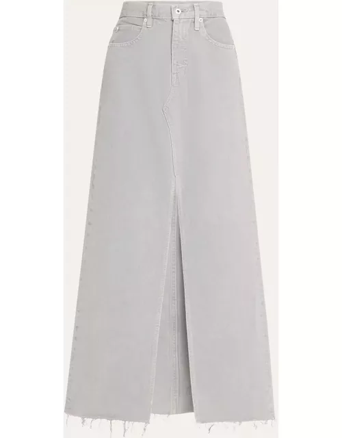 Low-Rise Denim Maxi Skirt