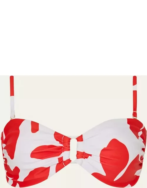 Printed Bandeau Bikini Top