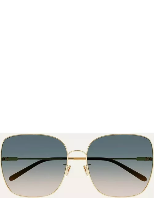 Gradient Round Metal Sunglasse