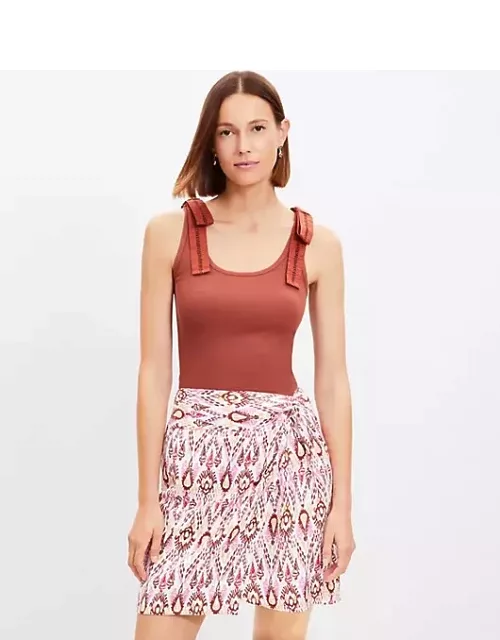 Loft Ikat Linen Blend Twist Sarong Mini Skirt