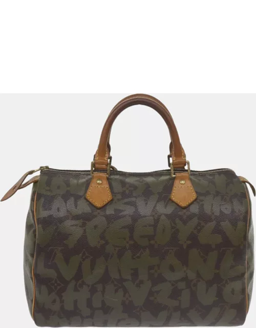 Louis Vuitton Brown Canvas Speedy 30 Satchel Bag