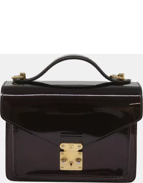 Louis Vuitton Burgundy Patent Leather Monceau Satchel Bag