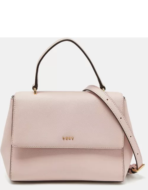 DKNY Pink Leather Flap Top Handle Bag