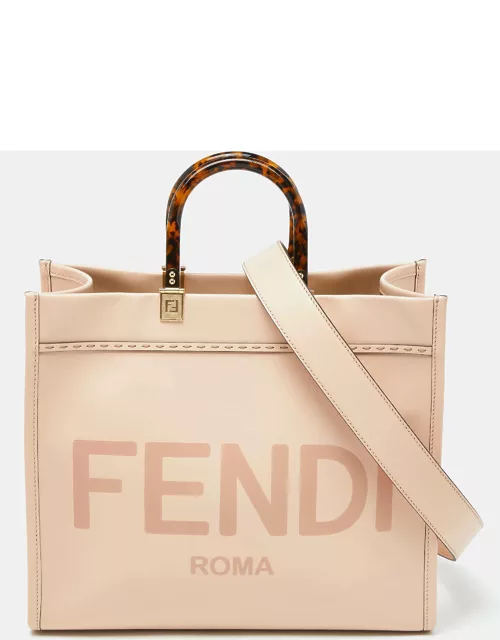 Fendi Pink Leather Medium Sunshine Shopper Tote
