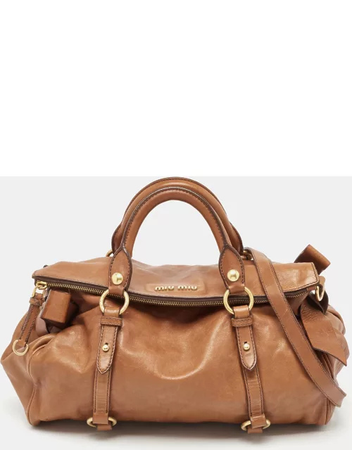 Miu Miu Brown Leather Side Bow Bag