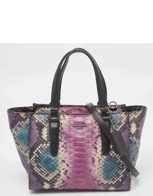 Coach Multicolor Python Embossed and Leather Crosby Carryall Tote