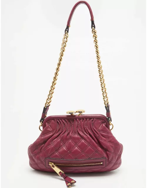 Marc Jacobs Fuchsia Quilted Leather Little Stam Shoulder Bag