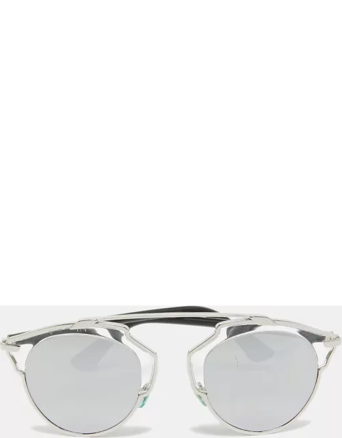 Dior Silver/Black Mirrored SoReal Aviator Sunglasse