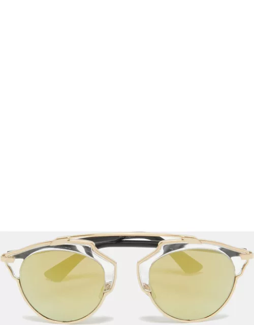 Dior Gold/Black Mirrored SoReal Aviator Sunglasse