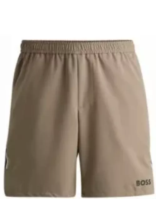 BOSS x Matteo Berrettini water-repellent shorts with logo print- Light Green Men's Short