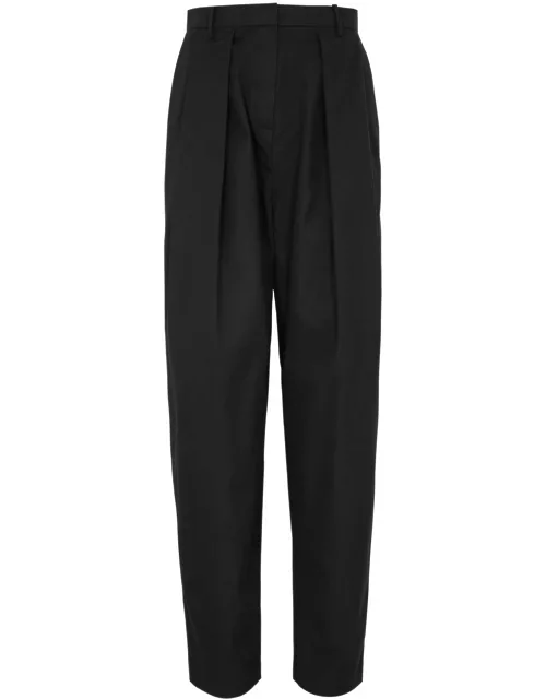 Magda Butrym Tapered Cotton Trousers - Black - 38 (UK10 / S)