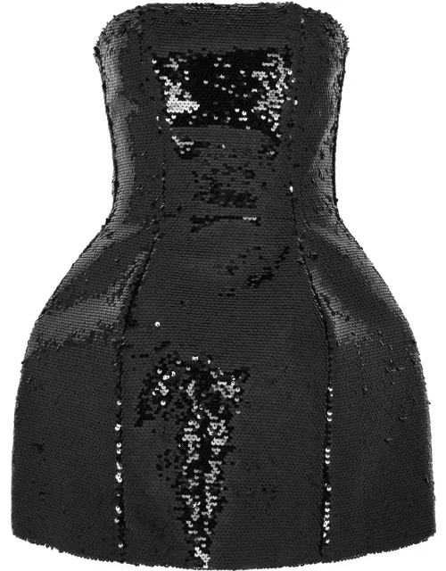 Giuseppe DI Morabito Strapless Sequin Mini Dress - Black - 38 (UK6 / XS)