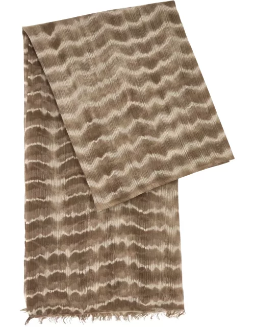 Denis Colomb Boa Tie-dyed Cashmere and Silk-blend Scarf - Brown