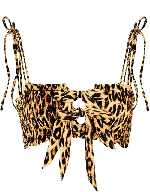 Damson Madder Lexie Leopard-print Bikini top - 10 (UK10 / S)