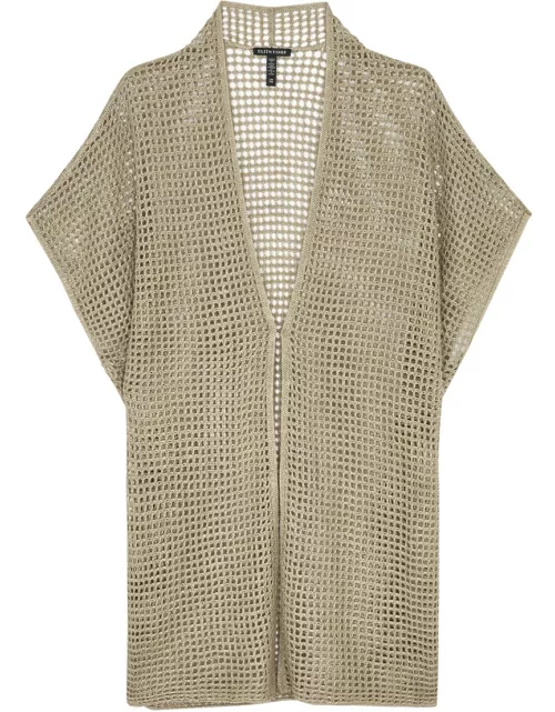 Eileen Fisher Open-knit Linen Cardigan - Natural - S/M (UK10-12 / M)