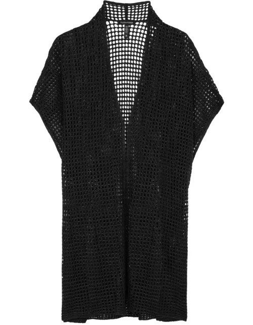 Eileen Fisher Open-knit Linen Cardigan - Black - L/XL (UK20/XL)