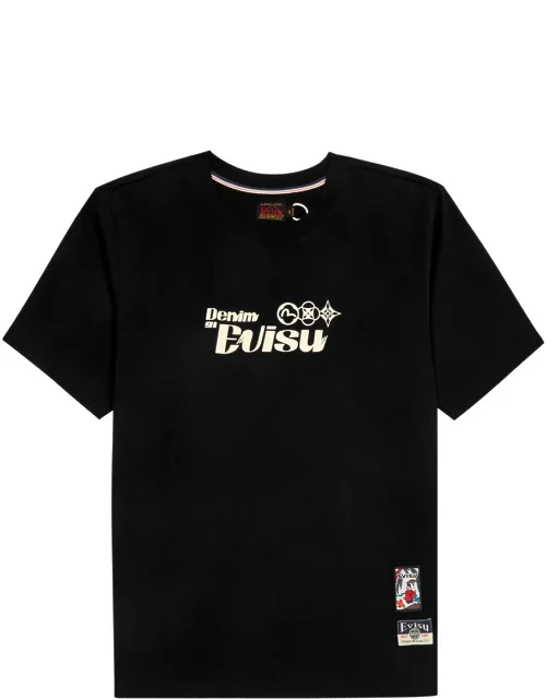 Evisu Daicock Printed Cotton T-shirt - Black