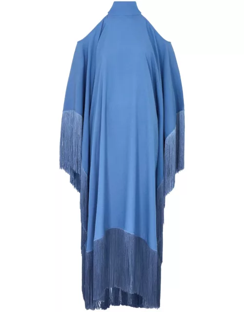 Taller Marmo Divina Fringe-trimmed Maxi Dress - Blue - One