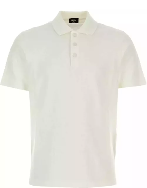 Fendi White Piquet Polo Shirt