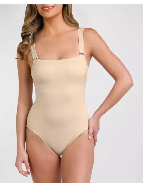Luxe Square-Neck One-Piece Swimsuit