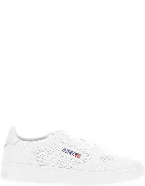 Autry medalist Easeknit White Low Top Sneakers With Perforated Design In Knit Man