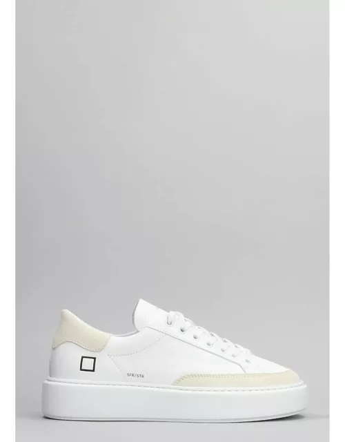 D.A.T.E. Sfera Sneakers In White Leather