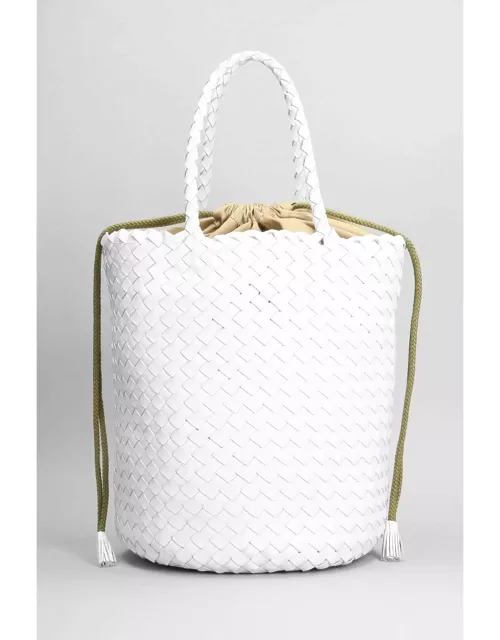 Dragon Diffusion Jacky Bucket Hand Bag In White Leather
