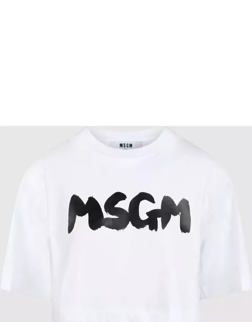 Msgm Logo-print Cropped T-shirt
