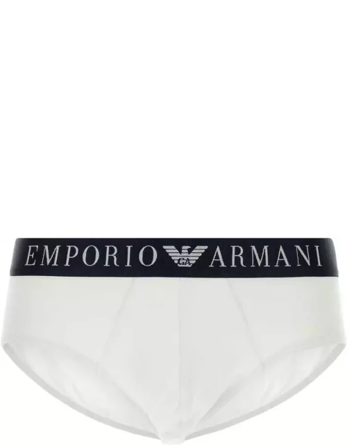 Emporio Armani White Stretch Cotton Brief