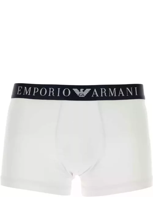 Emporio Armani White Stretch Cotton Boxer