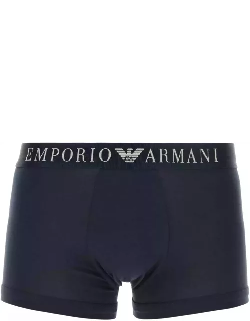Emporio Armani Blue Stretch Cotton Boxer