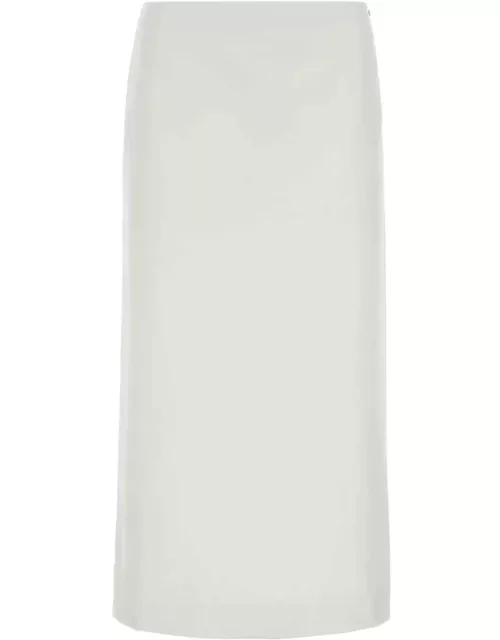 SportMax White Satin Cellula Skirt