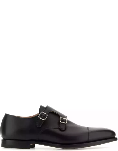 Crockett & Jones Black Leather Lowndes Monk Strap Shoe