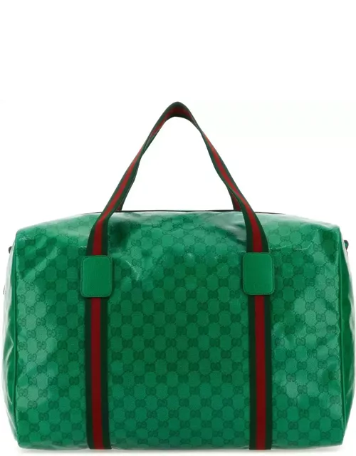 Gucci Green Gg Crystal Fabric Travel Bag