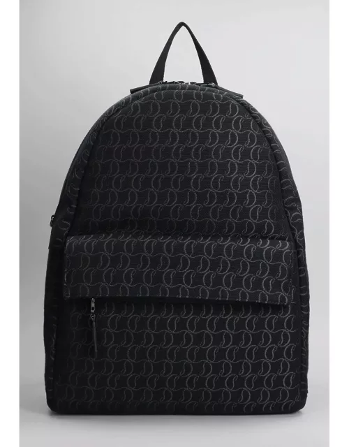 Christian Louboutin Zip N Flap Backpack In Black Cotton