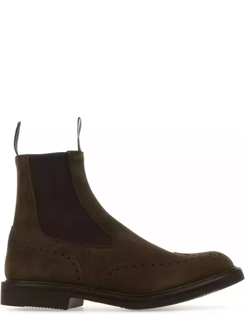 Tricker's Khaki Suede Henry Ankle Boot