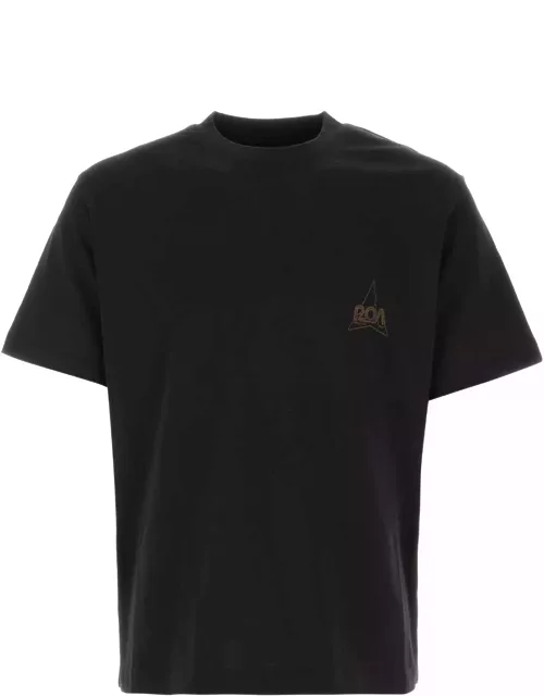 ROA Black Cotton T-shirt
