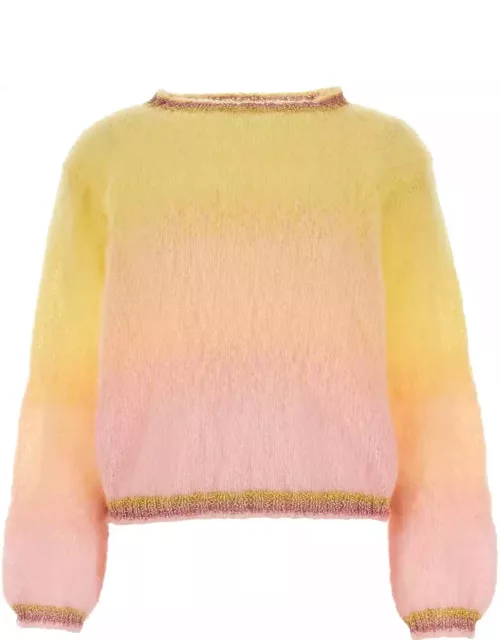 Rose Carmine Multicolor Mohair Blend Sweater