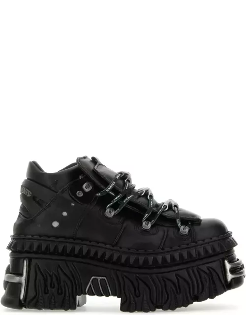 VETEMENTS Black Leather New Rock Sneaker