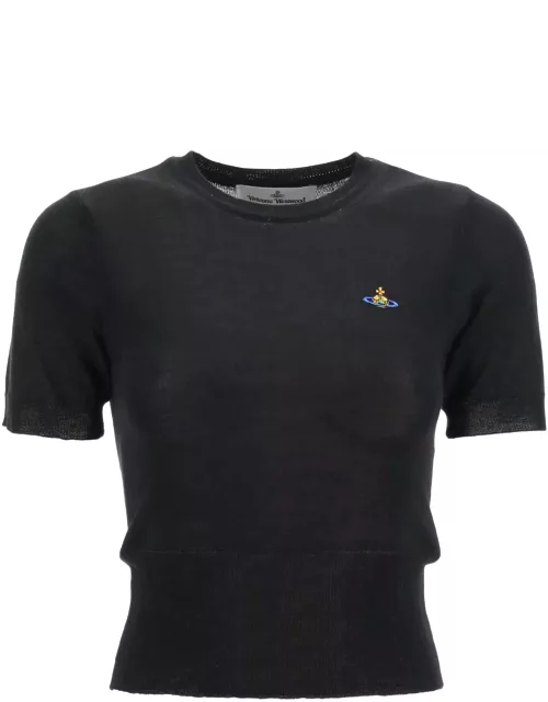 Vivienne Westwood Short-sleeve Sweater With Orb Embroidery