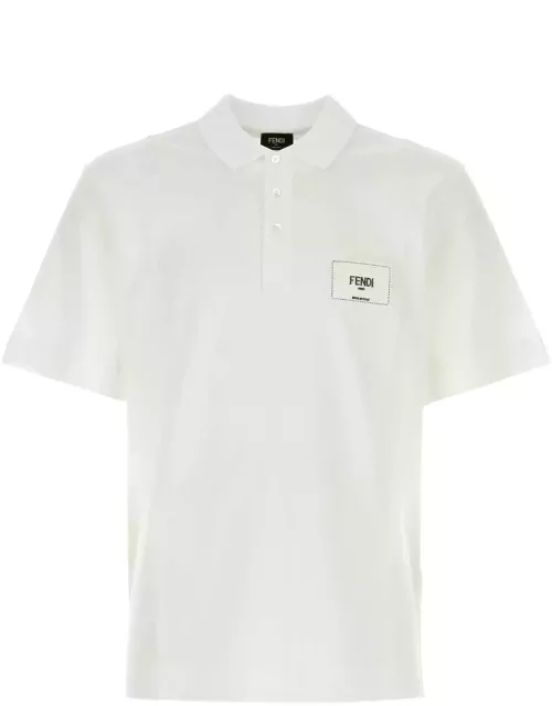 Fendi White Piquet Polo Shirt