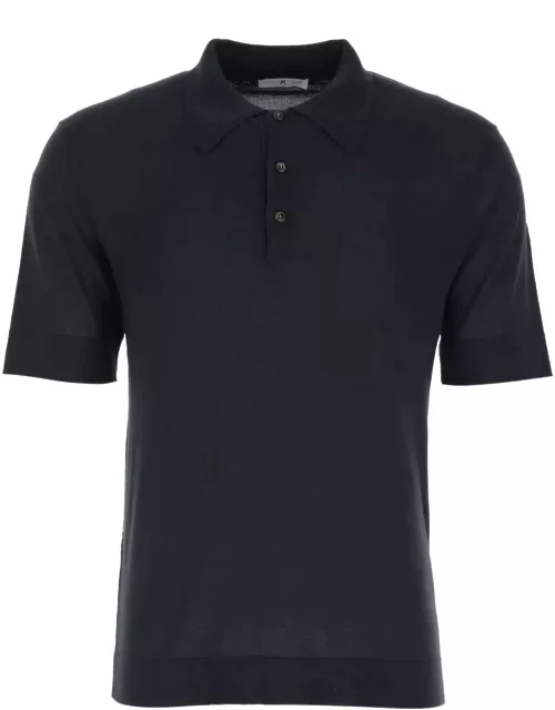 PT01 Navy Blue Cotton Blend Polo Shirt