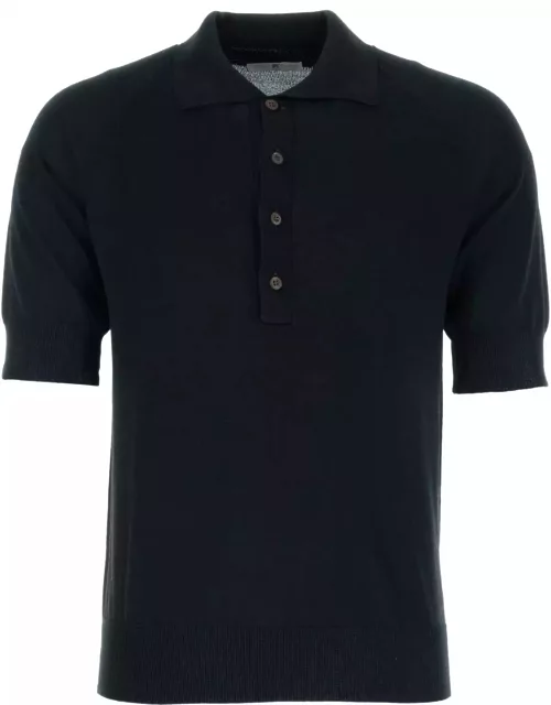 PT01 Black Cotton Blend Polo Shirt
