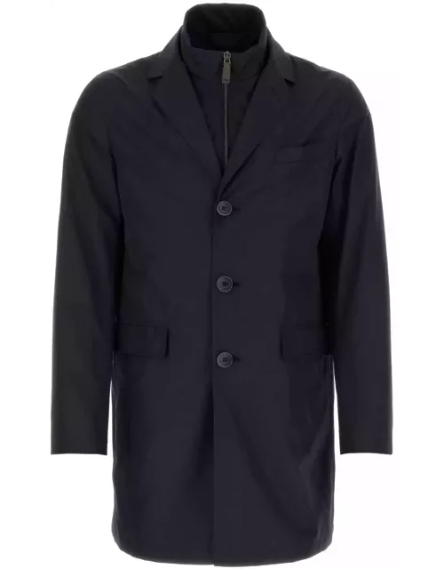 Herno Navy Blue Polyester Raincoat