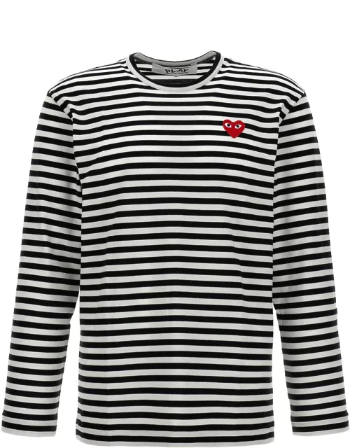 Comme des Garçons Play Logo Patch Stripes T-shirt