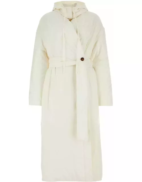 Ferragamo White Polyester Padded Coat