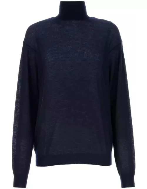 Prada Navy Blue Cashmere See-through Sweater