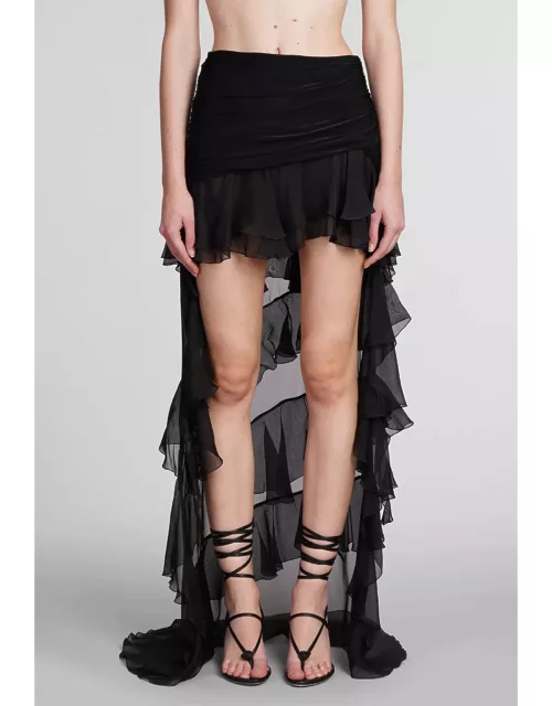 Blumarine Skirt In Black Silk