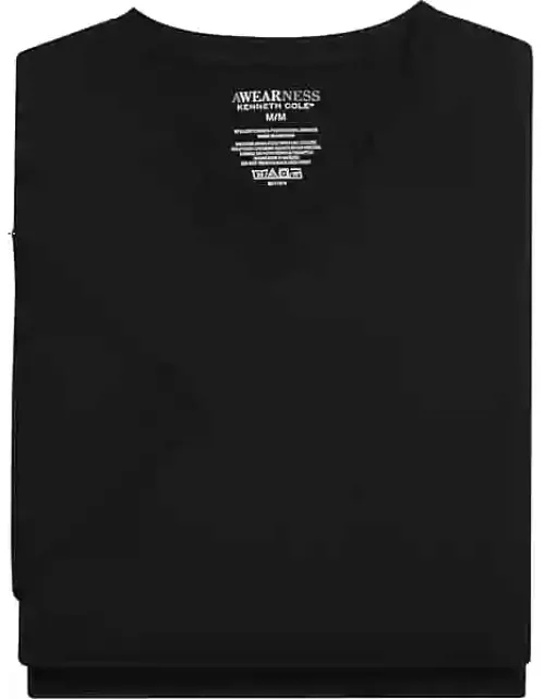 Awearness Kenneth Cole Men's Moisture-Wicking V-Neck Tee, 2-Pack Black